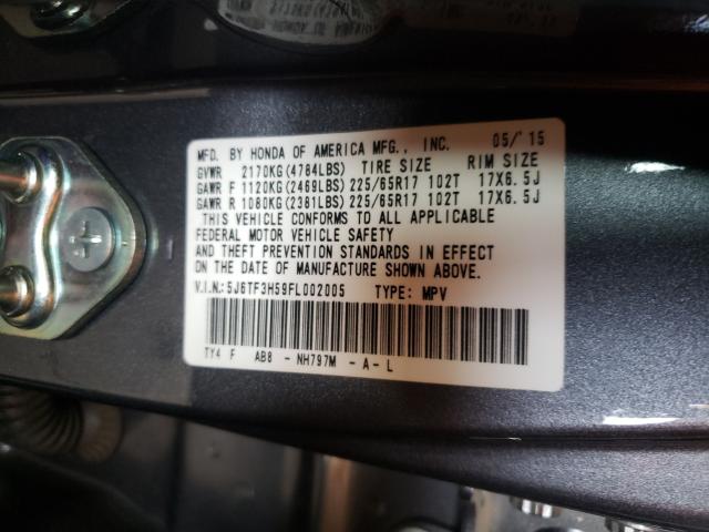2015 HONDA CROSSTOUR 5J6TF3H59FL002005