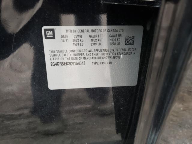 2012 BUICK REGAL 2G4GR5EK3C9154543