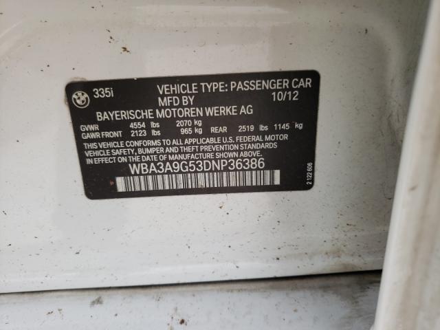 2013 BMW 335I WBA3A9G53DNP36386
