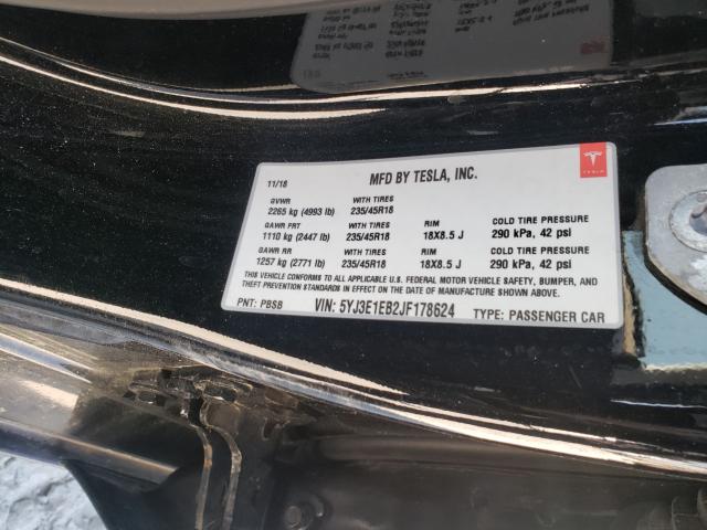 VIN ZPBUA1ZLXNLA21535 2018 TESLA MODEL 3 no.10