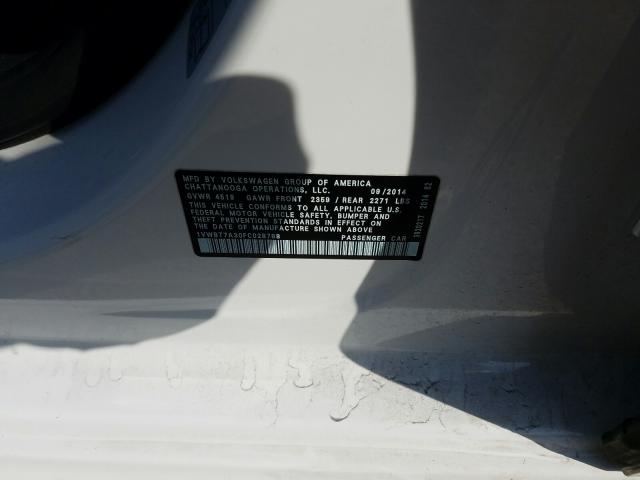 2015 VOLKSWAGEN PASSAT SE 1VWBT7A30FC028788