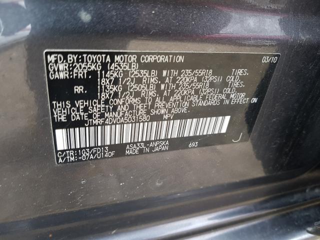 2010 TOYOTA RAV 4 JTMRF4DV0A5031580