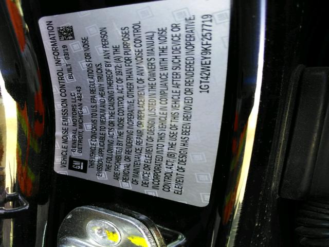 2019 GMC SIERRA K35 1GT42WEY9KF257719