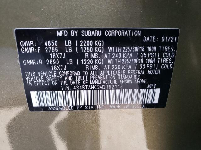 2021 SUBARU OUTBACK LI 4S4BTANC3M3162116