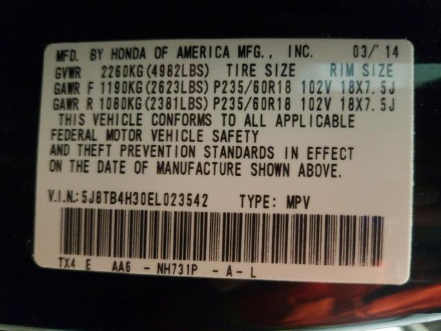 2014 ACURA RDX 5J8TB4H30EL023542