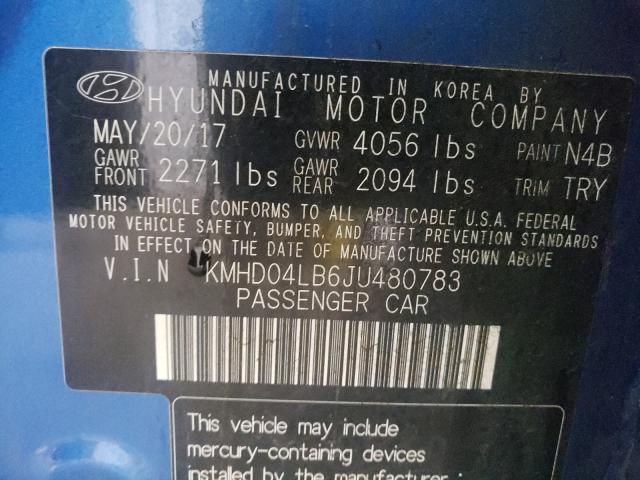 2018 HYUNDAI ELANTRA SP KMHD04LB6JU480783