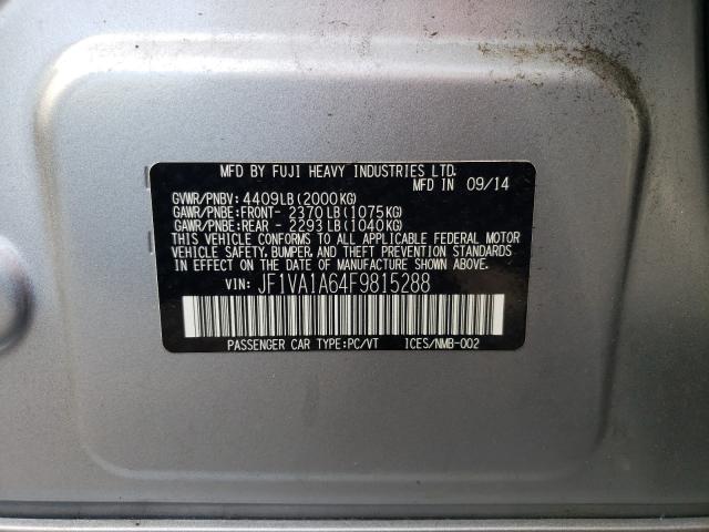 2015 SUBARU WRX JF1VA1A64F9815288
