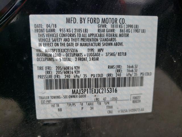 2018 FORD ECOSPORT MAJ3P1TEXJC215316