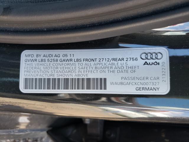 2012 AUDI A6 WAUBGAFCXCN007327