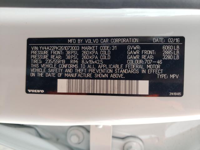 2016 VOLVO XC90 T6 YV4A22PK2G1073003