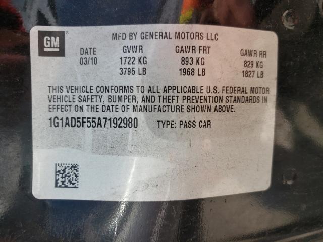 2010 CHEVROLET COBALT 1LT 1G1AD5F55A7192980