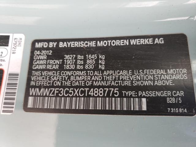 2012 MINI COOPER CLU WMWZF3C5XCT488775