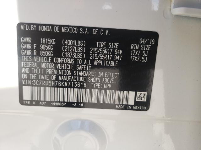 2019 HONDA HR-V EXL 3CZRU5H76KM713618