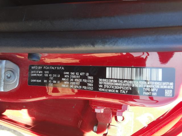2017 FIAT 500X TREKK ZFBCFXCB0HP523574
