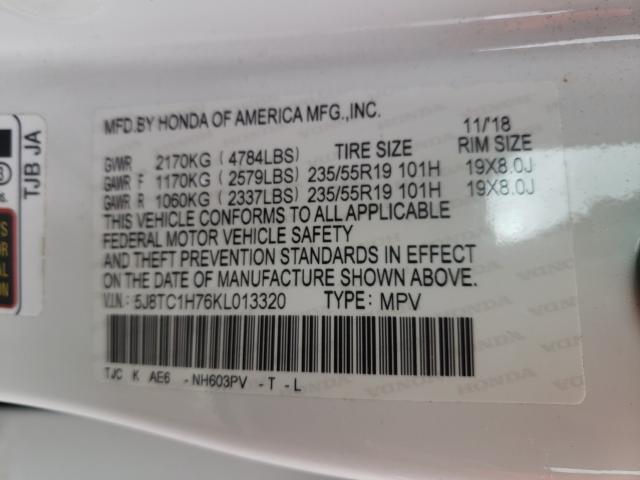 2019 ACURA RDX ADVANC 5J8TC1H76KL013320