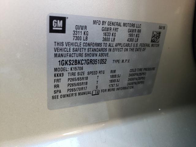2016 GMC YUKON SLT 1GKS2BKC7GR351052