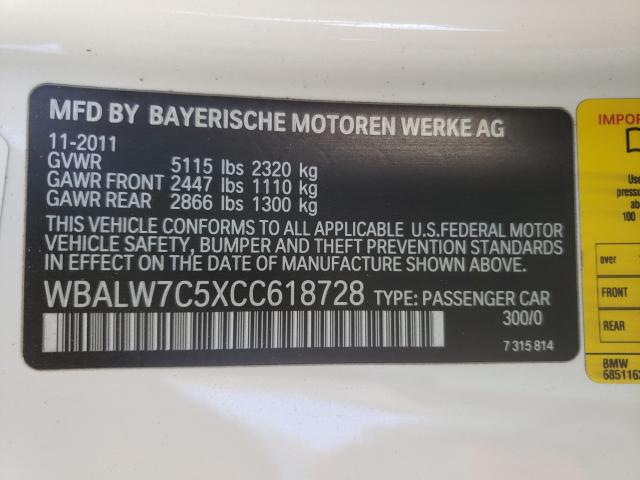 2012 BMW 640 I WBALW7C5XCC618728