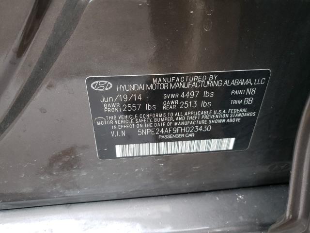 5NPE24AF9FH023430 Hyundai Sonata Se 2015. Фото: 9