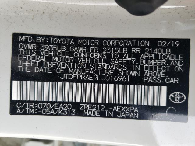 2020 TOYOTA COROLLA XL JTDFPRAE9LJ016961