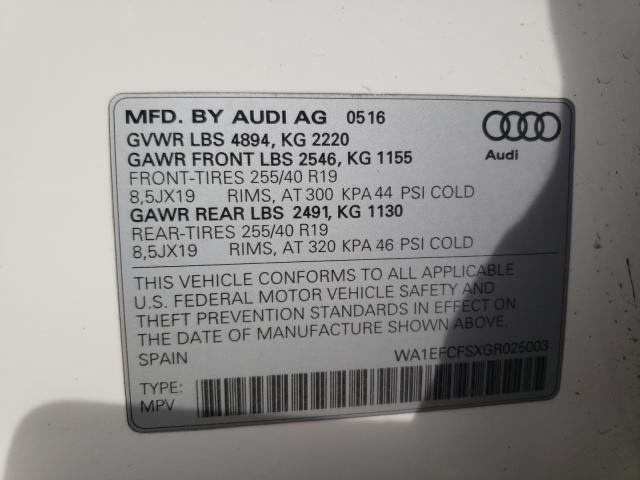 2016 AUDI Q3 PREMIUM WA1EFCFSXGR025003
