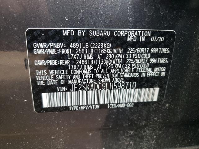 2020 SUBARU FORESTER JF2SKADC9LH598710