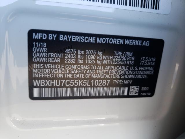 2019 BMW X1 SDRIVE2 WBXHU7C55K5L10287