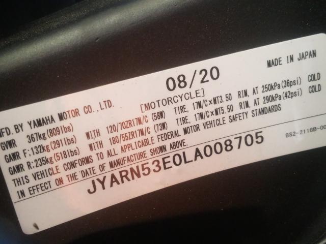 2020 YAMAHA MT09 JYARN53E0LA008705