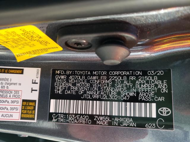 2020 TOYOTA PRIUS LE JTDL9RFU2L3021047