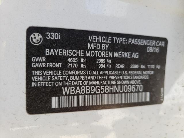 2017 BMW 330 I WBA8B9G58HNU09670