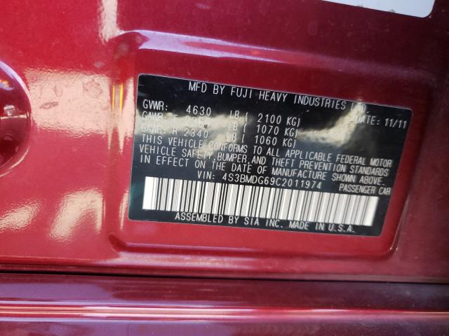 2012 SUBARU LEGACY 3.6 4S3BMDG69C2011974