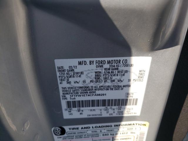 2012 FORD F-150 1FTFW1ET4CFA98291