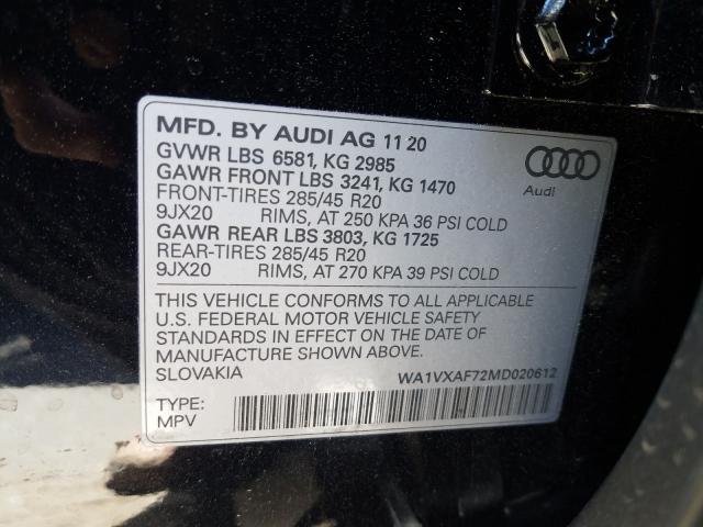 VIN WA1VXAF72MD020612 2021 Audi Q7, Prestige no.10