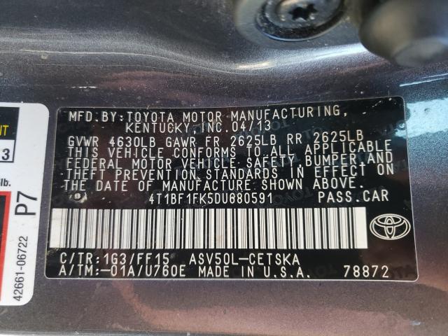 VIN JHMZC5F32JC017605 2013 TOYOTA CAMRY L no.10