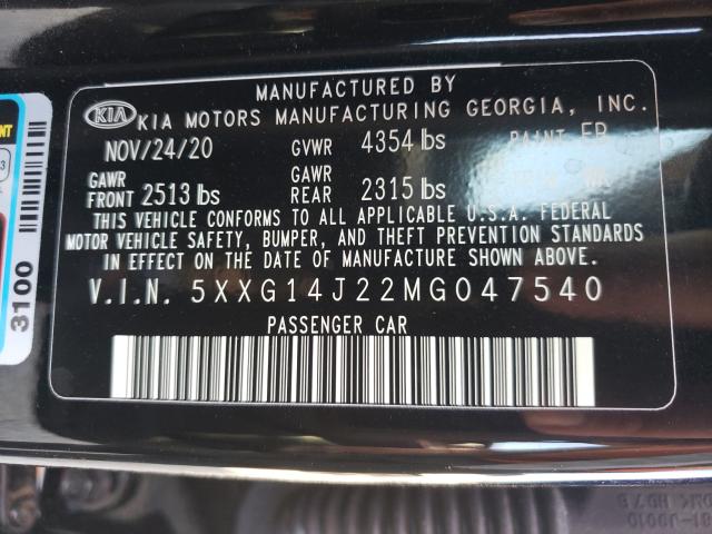 2021 KIA K5 LXS 5XXG14J22MG047540