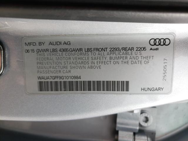 VIN WBA4F9C5XHG792346 2016 AUDI A3 PREMIUM no.10