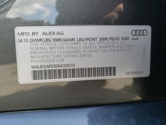 2013 AUDI S8 QUATTRO WAUD2AFD3DN029610
