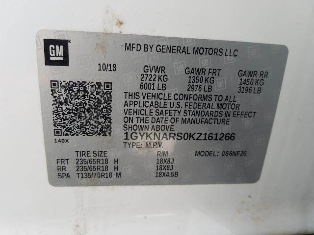 2019 CADILLAC XT5 1GYKNARS0KZ161266