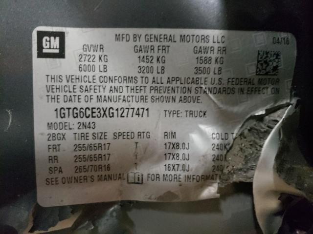 2016 GMC CANYON SLE 1GTG6CE3XG1277471