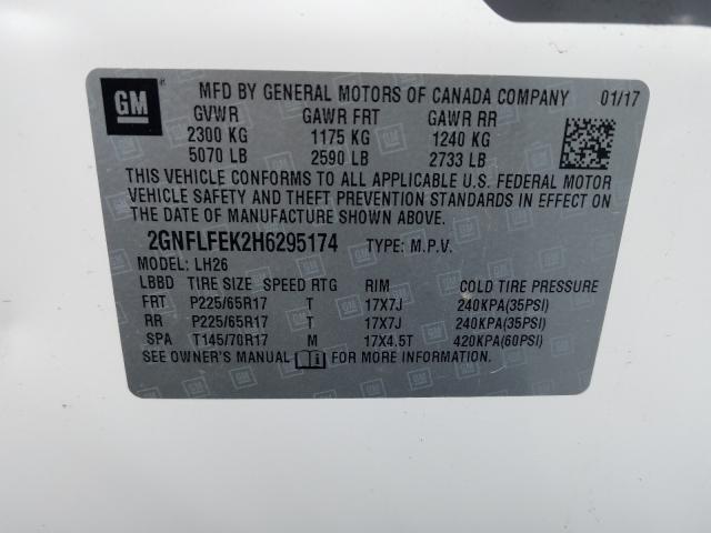 2017 CHEVROLET EQUINOX LT 2GNFLFEK2H6295174