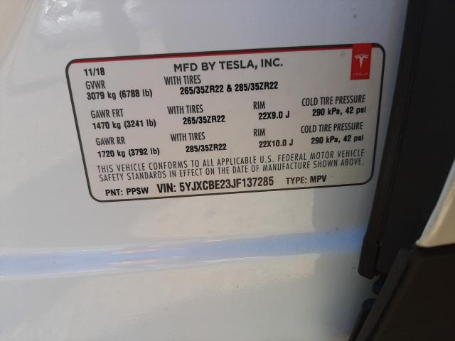 2018 TESLA MODEL X 5YJXCBE23JF137285