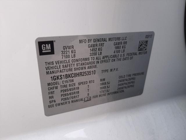 2017 GMC YUKON SLT 1GKS1BKC8HR253510