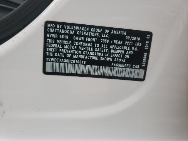 2017 VOLKSWAGEN PASSAT R-L 1VWDT7A38HC019848