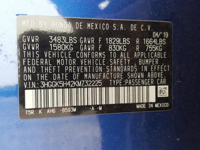 2019 HONDA FIT LX 3HGGK5H42KM732225