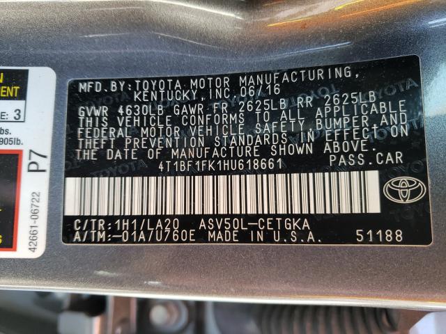 2017 TOYOTA CAMRY LE/X 4T1BF1FK1HU618661
