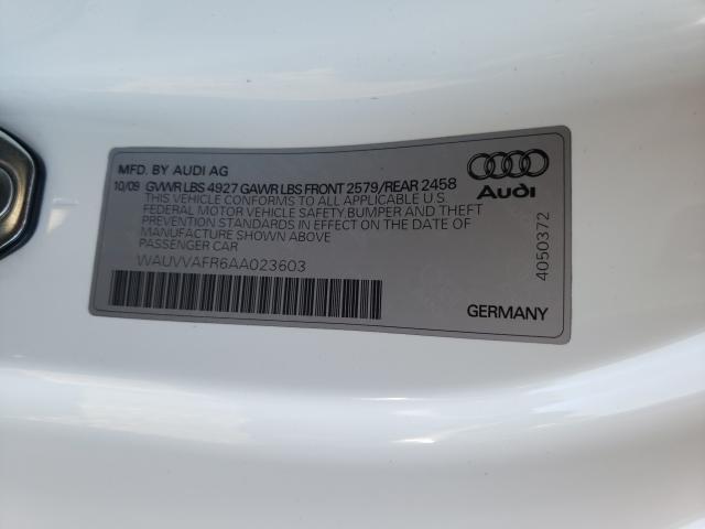 2010 AUDI S5 PRESTIG WAUVVAFR6AA023603