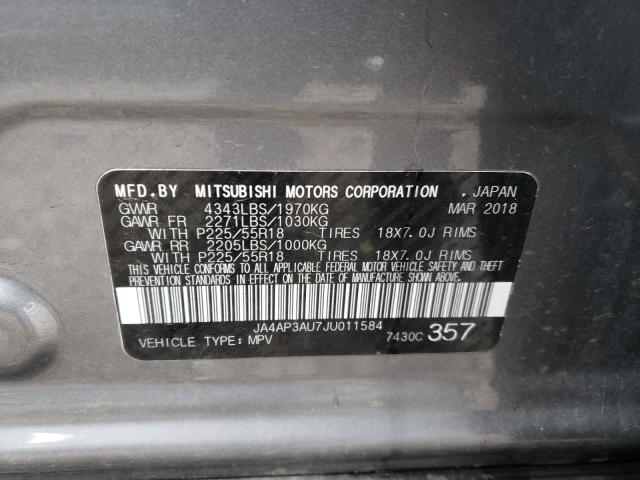 VIN 1FAHP2H89JG105722 2018 Ford Taurus, Sel no.10