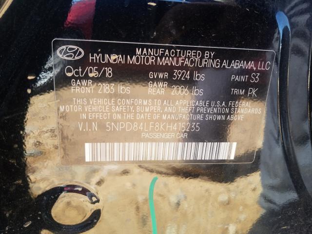 VIN 5N1DR2AN3LC576953 2019 HYUNDAI ELANTRA SE no.10