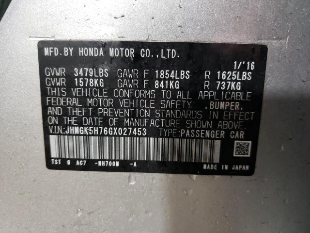 2016 HONDA FIT EX JHMGK5H76GX027453