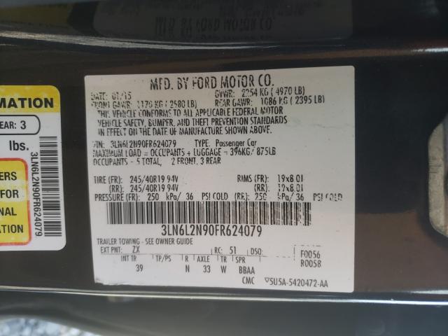 2015 LINCOLN MKZ BLACK 3LN6L2N90FR624079