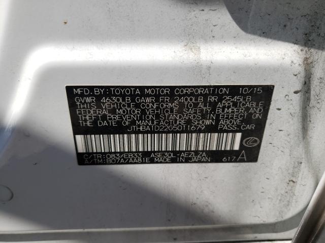 2016 LEXUS IS 200T JTHBA1D22G5011679